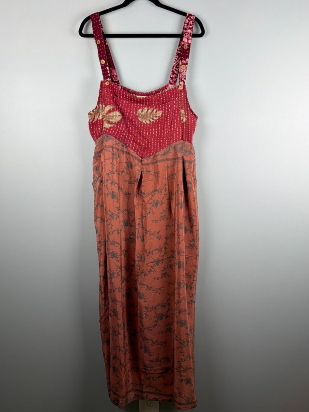 Kantha Bae Crossroad Overall Dress Kantha Silk Cotton Tie Free Size Lightweight